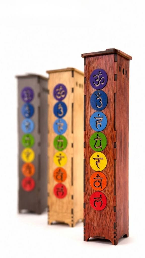 Porta sahumerio 7 Chakras Torre Colgante, colores de muestra